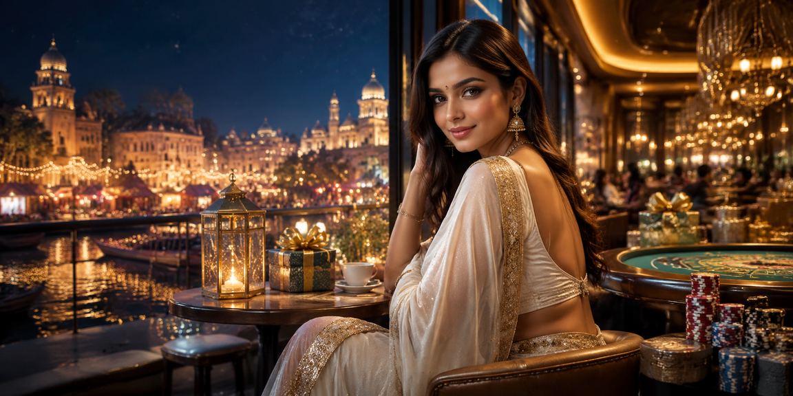 Indian woman with cashback bonus offer shopping on smartphone
